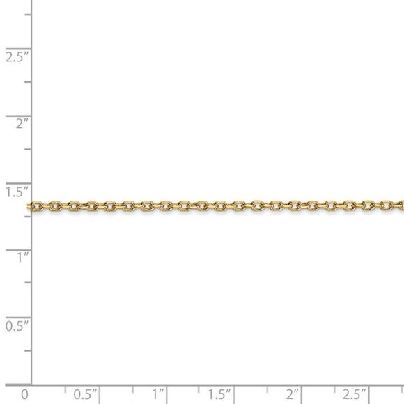 1.8mm, 14k Yellow Gold Diamond Cut Solid Cable Chain Necklace, 26 Inch - Picture 4 of 7